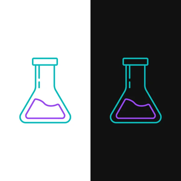 Line Test Tube Flask Chemical Laboratory Test Icon Isolated White — Stock Vector