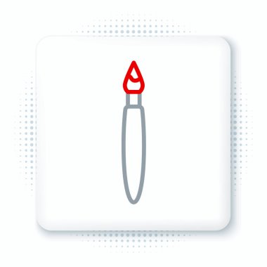 Çizgi fırçası simgesi beyaz arkaplanda izole edildi. Renkli taslak konsepti. Vektör.