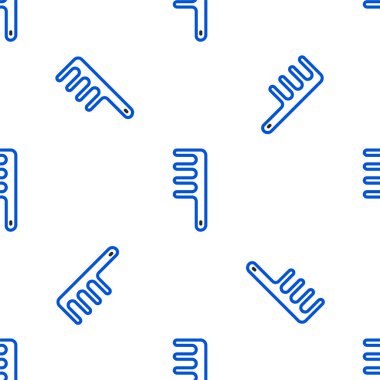 Köpek ve kedi ikonu için çizgi saç fırçası beyaz arka planda izole edilmiş pürüzsüz desen. Hayvan kürkü için fırça. Hayvan aksesuarı. Renkli taslak konsepti. Vektör.