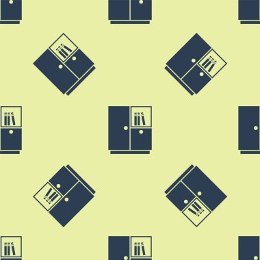 Mavi Gardırop ikonu sarı arka planda kusursuz desen izole etti. Vektör.