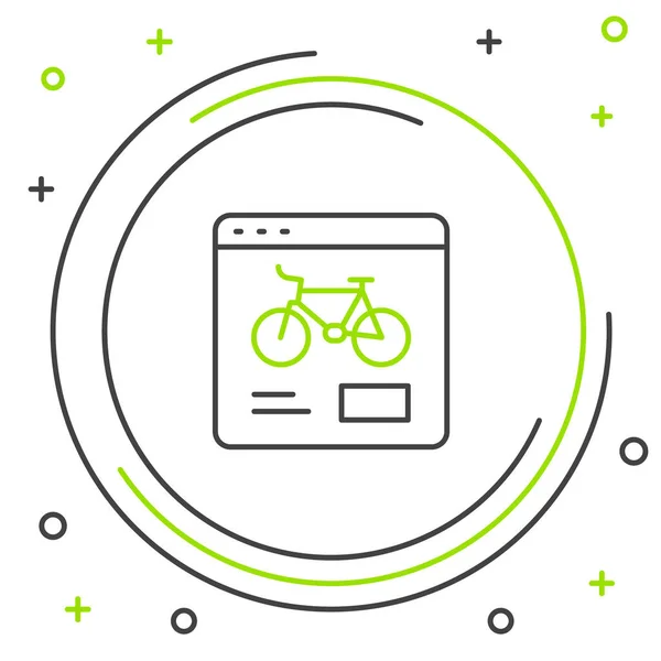 Line Bicycle Rental Mobile App Icon Isolated White Background Smart — Stock Vector