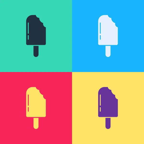 Pop Art Ice Cream Icoon Geïsoleerd Kleur Achtergrond Lief Symbool — Stockvector