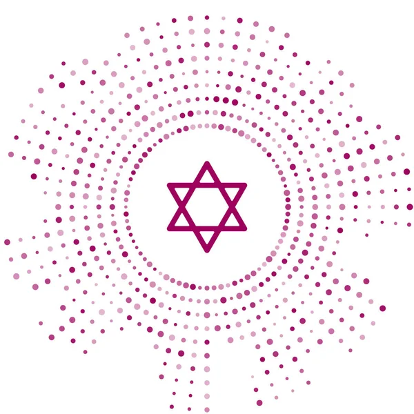 Purple Star David Icon Isolated White Background Jewish Religion Symbol — Stock Vector