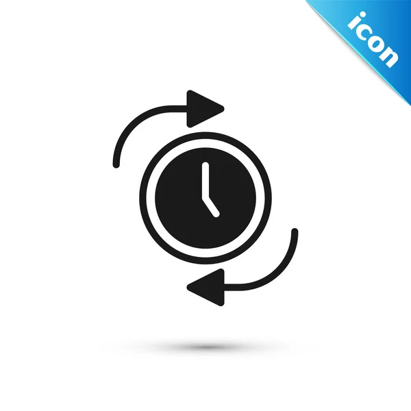 Reloj Gris Con Icono Flecha Aislado Sobre Fondo Blanco Símbolo — Vector de stock