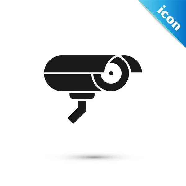 Grey Security Camera Icon Isolated White Background Vector — Stock Vector