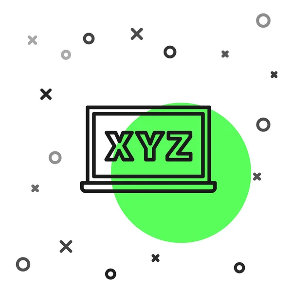 Linha Preta Xyz Sistema Coordenadas Ícone Quadro Negro Isolado Fundo —  Vetores de Stock