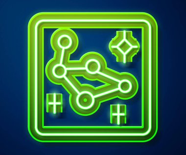 Parlayan neon hattı Büyük Ayı takımyıldızı ikonu mavi arkaplanda izole edildi. Vektör.