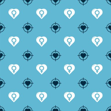 Kalbi hedefin tam ortasına yerleştirin ve kalbindeki kadın cinsiyetini kusursuz bir kalıba sokun. Vektör.