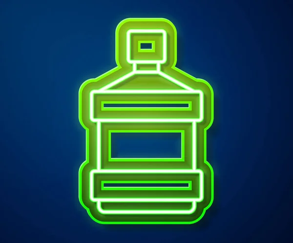 Linea Neon Luminosa Bottiglia Grande Con Icona Dell Acqua Pulita — Vettoriale Stock