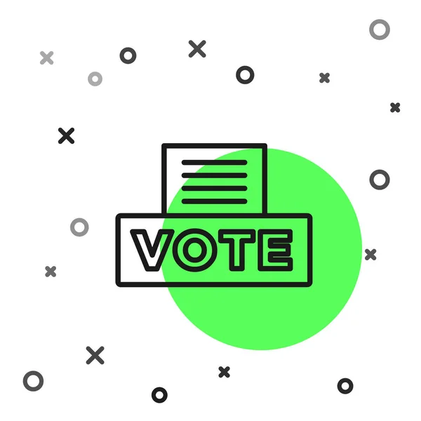 Μαύρη Γραμμή Ψηφοφορία Κουτί Κάλπη Εικονίδιο Φάκελο Απομονώνονται Λευκό Φόντο — Διανυσματικό Αρχείο