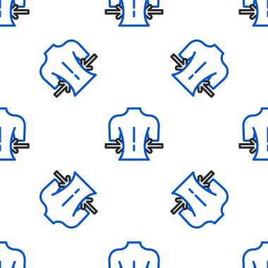 Çizgi Masaj simgesi beyaz arkaplanda izole edilmiş kusursuz desen. Rahatlatıcı, boş zaman. Renkli taslak konsepti. Vektör.