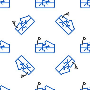 Deprem simgesi beyaz arka planda izole edilmiş. Renkli taslak konsepti. Vektör.