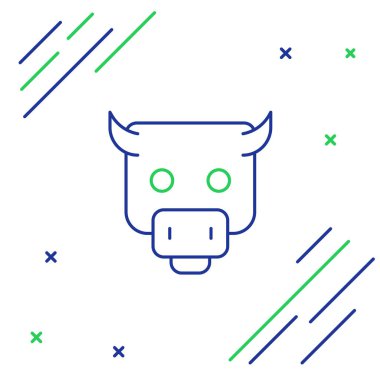 Line Bull pazar simgesi beyaz arka planda izole edildi. Finansal ve borsa yatırım konsepti. Renkli taslak konsepti. Vektör.