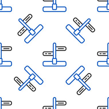 Line Road trafik tabelası. Simge simgesi beyaz arkaplanda izole edilmiş kusursuz desen. İşaretçi sembolü. İzole sokak bilgi levhası. Yön tabelası. Renkli taslak konsepti. Vektör.