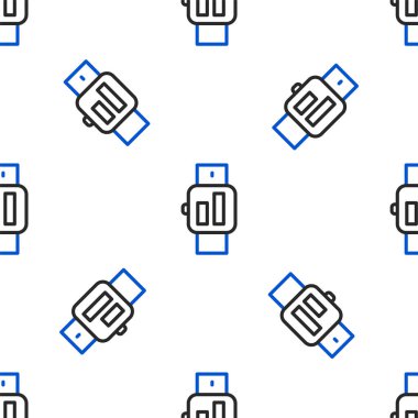 Çizgi Akıllı simgesi beyaz arkaplanda izole edilmiş kusursuz desen. Renkli taslak konsepti. Vektör.