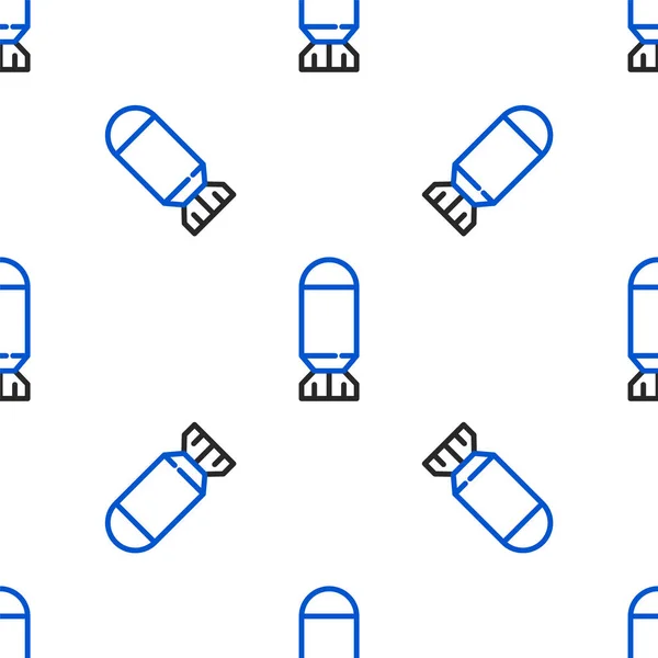 线条航空炸弹图标孤立无缝图案白色背景 火箭炸弹飞下来了 五彩缤纷的概念 — 图库矢量图片