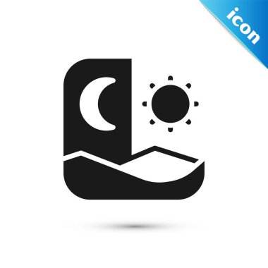 Gri Ramazan oruç simgesi beyaz arka planda izole edildi. Gece gündüz oruç. Dini oruç. Vektör