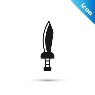 Gri Korsan kılıç simgesi beyaz arkaplanda izole edildi. Kılıç işareti. Vektör