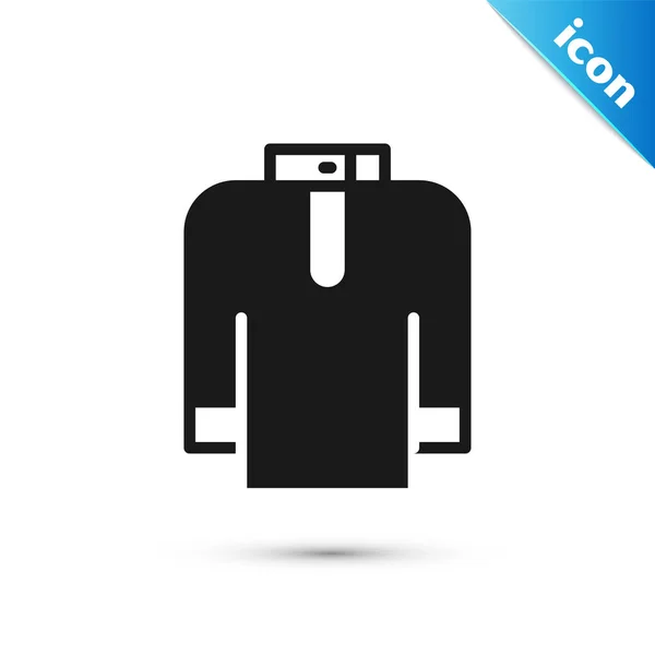 Camisa Gris Kurta Icono Aislado Sobre Fondo Blanco Vector — Vector de stock