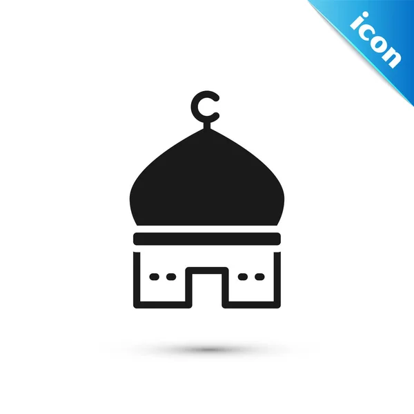 Grey Muslim Mosque Icon Isolated White Background Vector — Stock Vector