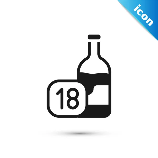 Graue Weinflasche Symbol Isoliert Auf Weißem Hintergrund Altersgrenze Für Alkohol — Stockvektor