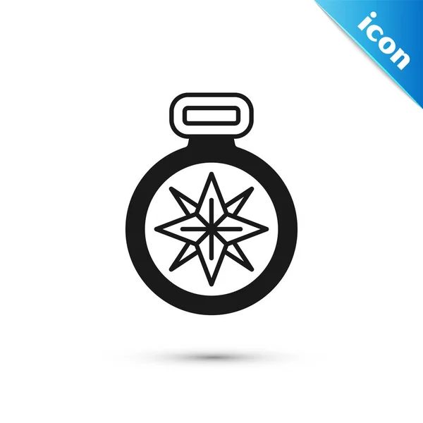 Ікона Grey Compass Ізольована Білому Тлі Навігаційний Символ Віндрози Вітер — стоковий вектор