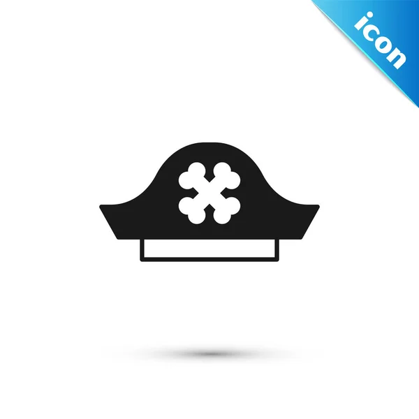 Сірий Піратський Капелюх Значок Ізольовано Білому Тлі Векторні — стоковий вектор