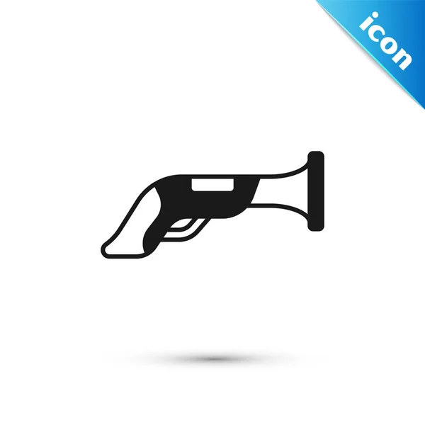 Grey Vintage Pistol Icon Isolated White Background Ancient Weapon Vector — Stock Vector