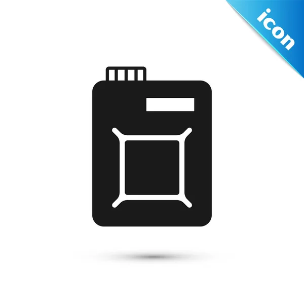 Grijze Container Voor Motorolie Pictogram Geïsoleerd Witte Achtergrond Olie Gallon — Stockvector