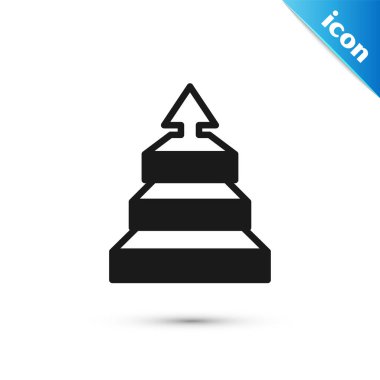 Gri İş Piramit Grafik Bilgi Simgesi beyaz arkaplanda izole edildi. Piramitsel aşamalar grafik elementleri. Vektör