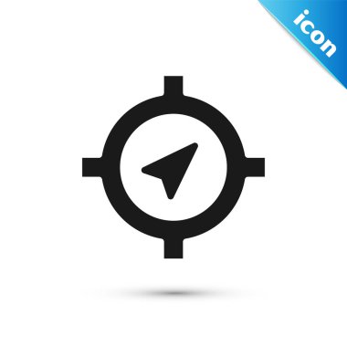 Gri Pusula simgesi beyaz arkaplanda izole edildi. Rüzgâr yön bulma sembolü. Rüzgar gül işareti. Vektör