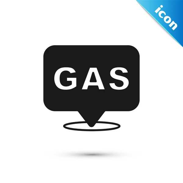 Grey Location Petrol Gas Station Icon Isolated White Background Car — Stock Vector