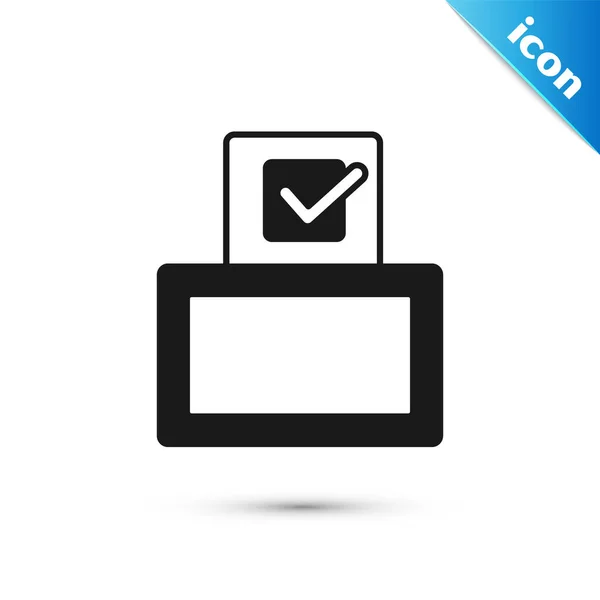 Grey Vote Box Ballot Box Envelope Icon Isolated White Background — Stock Vector