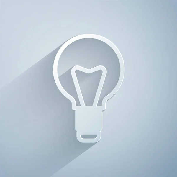 Papier Découpé Ampoule Avec Concept Icône Idée Isolé Sur Fond — Image vectorielle