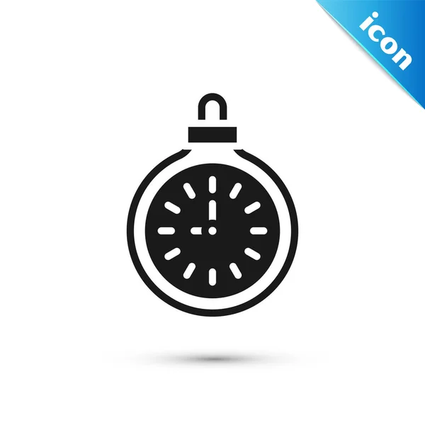 Icono Reloj Bolsillo Gris Aislado Sobre Fondo Blanco Vector — Archivo Imágenes Vectoriales