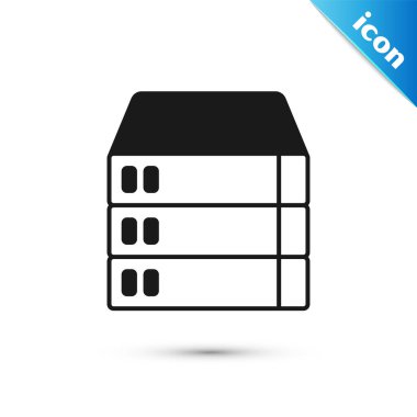 Gri Sunucu, Data, Web sunucu simgesi beyaz arkaplanda izole edildi. Vektör