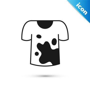 Gri Kirli Tişört simgesi beyaz arkaplanda izole edilmiş. Vektör