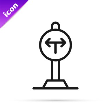 Yol simgesindeki siyah çatal beyaz arkaplanda izole edilmiş. Vektör