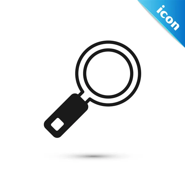 Grey Magnifying Glass Icon Isolated White Background Search Focus Zoom — Stock Vector