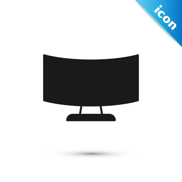 Grey Computer Monitor Screen Icon Isolated White Background Electronic Device — Stock Vector