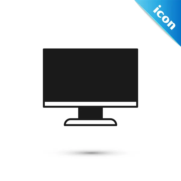 Graues Computerbildschirm Symbol Isoliert Auf Weißem Hintergrund Elektronisches Gerät Frontansicht — Stockvektor