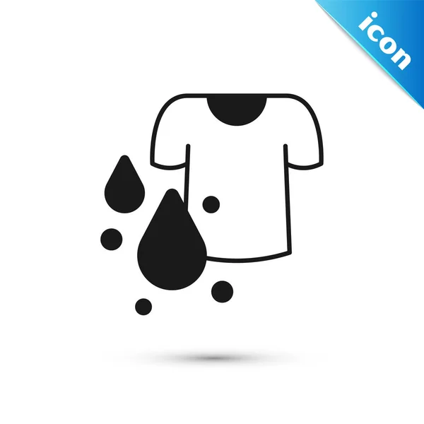 Camiseta Gris Sucia Icono Aislado Sobre Fondo Blanco Vector — Vector de stock