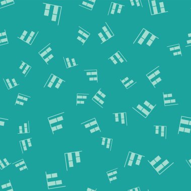 Yeşil Grafik, çizelge, grafik, diyagram, bilgi, turta grafiği simgesi yeşil arkaplanda izole edilmiş kusursuz desen. Vektör