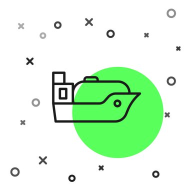 Siyah çizgi petrol tankeri ikonu beyaz arka planda izole edildi. Vektör