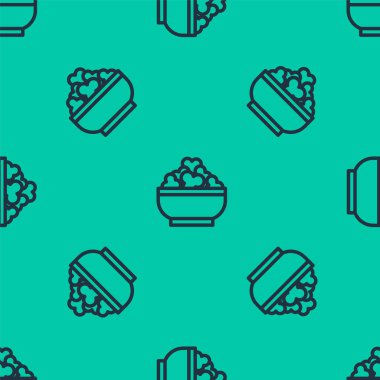 Mavi çizgi süzme peynir ikonu yeşil arka planda izole edilmiş kusursuz desen. Sağlıklı yiyecekler için gerekli vitaminler ve mineraller. Tıbbi, sağlık ve beslenme konsepti. Vektör.