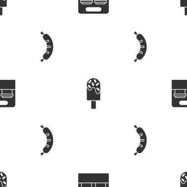 Kahve fincanını paket yap. Dondurma ve Hotdog 'u kusursuz yap. Vektör