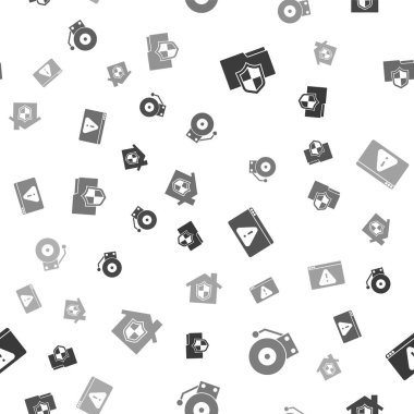 Belge klasör korumasını, alarm zilini çalmayı, ünlem işaretli tarayıcıyı ve House 'u kusursuz desen altında ayarla. Vektör