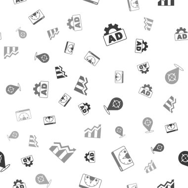 Reklamcılığı, web sitesi istatistiğini, Hedefi ve Finansal büyüme artışını kusursuz modele ayarla. Vektör