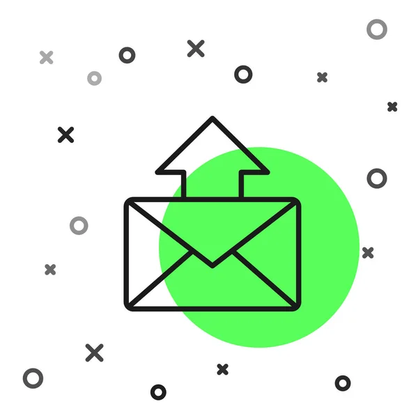 Czarna Linia Poczta Ikona Mail Izolowane Białym Tle Mail Symbolem — Wektor stockowy