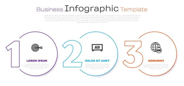 Fixer Cible Publicité Modèle Infographie Entreprise Vecteur — Image vectorielle